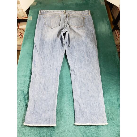 Mossimo Jeans Size 14 Womens Blue Stretch Denim Pants Mid Rise Boyfriend Crop - Picture 10 of 11